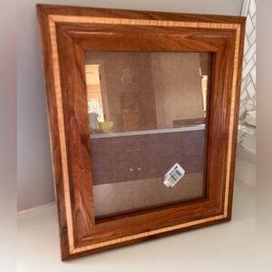 Handcrafted Solid Wood 8x10 Picture Frame with Inlaid Accent